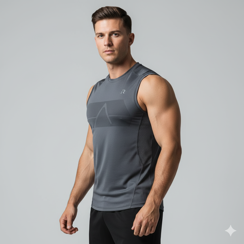 CoreFlex Charcoal Gym Vest – Confidence in Every Move